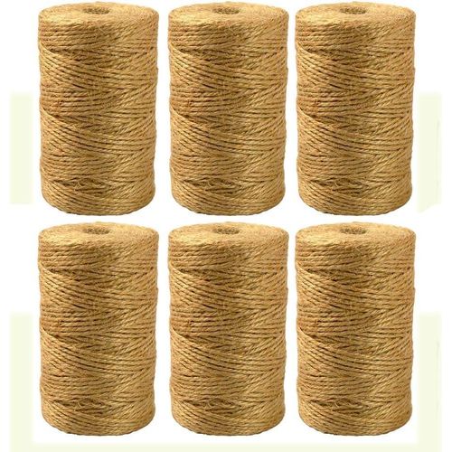 Jute Twine Rope 1968 Feet 3Ply Baling Twine String for Crafts Gardening Gift Wrapping
