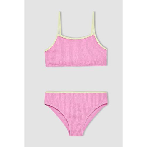 Girl Slim Fit Woven Bikini - Pink
