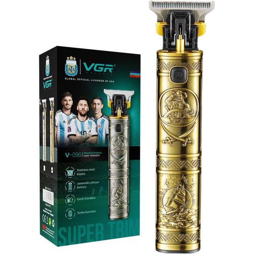 V-096 Professional Hair Trimmer with Turbo Function & Metal Body Runtime : 400 mins (Gold)