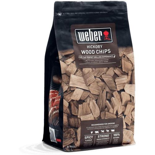 Hickory Wood Chips, Premium Smoking Wood, Bold Smoky Flavor, Ideal for Beef, Ribs - Black