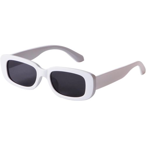 JUDOO Rectangle Sunglasses for Women Man Narrow Square Trendy Retro Sun Glasses UV400 White, M
