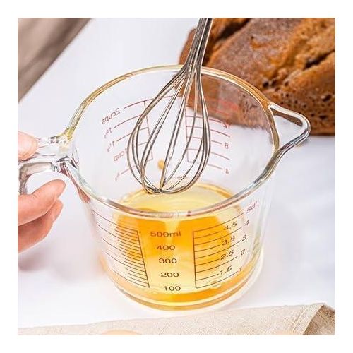 3-piece acrylic measuring set with angled measuring handles, transparent measuring cups with capacities of 200ml/400ml/900ml, easy-to-read measurements, for precise cooking.