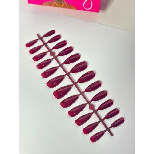24 PCS/sheet Coffin Shape ABS Press-On Nails Long Ballerina Design Finger False Nails