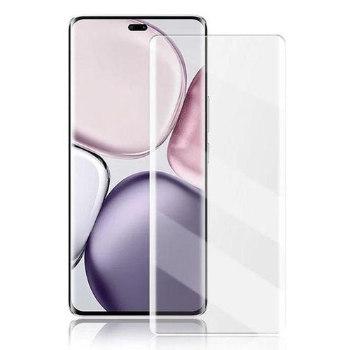 Full Adhesive Nano Curved Liquid Glass Protector with UV Light Dryer for Fast Fingerprint Unlocking for Honor 90 Pro - Clear