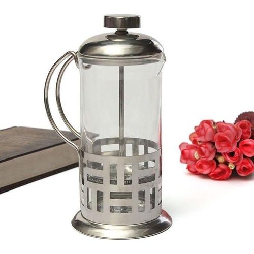 French Press Coffee Maker, French Press Glass Coffee Cup Portable Stainless Steel Plunger Pot Tea Maker (1000ml - Assorted Shape) with very high quality