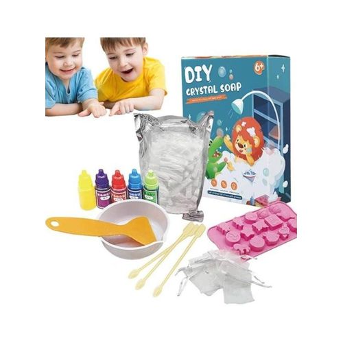 Kids Soap Making Kit, ABS Soap Making Supplies, Skin-Friendly Science Experiment Kit, Non-Irritating Soap Kit, DIY Crystal Soap Making Toy for Age 6+ Children, Birthday, Children's Day