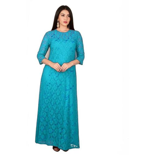 Lace dress with a sky-blue lining