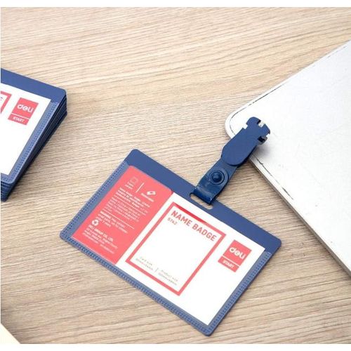 Clip Name Badge Horizontal card with clip Clear and transparent Light and compact PP material 10 pices