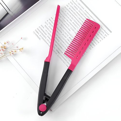 Double Sided Comb - Manual Hair Straightening Brush for Easy and Full Control During Use Manual Heat Straightening Comb for Faster Styling and Smooth Touch in Seconds