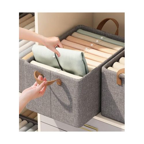 Large Wardrobe Clothes Organizers Sock Underwear Drawer Organizer Dividers 5 Pack Collapsible Cabinet Closet Storage Boxes Stackable Drawer Organizer Storage Bin Container for Clothes, Pants, Belt