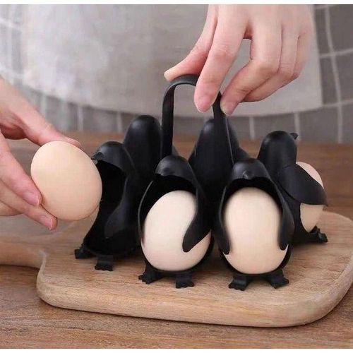 Egg 3-in-1 Cook, Store And Serve Egg Holder, Penguin-Shaped Boiled Egg Cooker For Making Soft Or Hard Boiled Eggs, Holds 6 Eggs For Easy Cooking And Fridge Storage