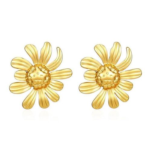 Flower Bowknot Smooth Earring for Women Simple French Jewelry Gifts Vintage Gold Color Jewelry Gift
