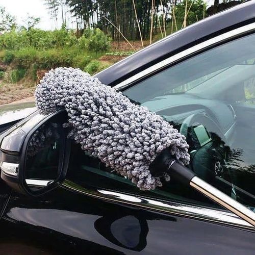 Grey Microfiber Car Duster with Foam Handle.