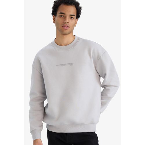Boxy Fit Crew Neck Printed Sweatshirt