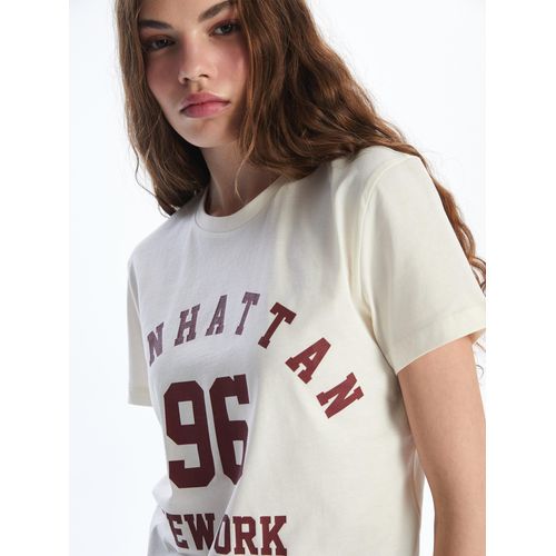 Crew Neck New York Printed Womens T-Shirt