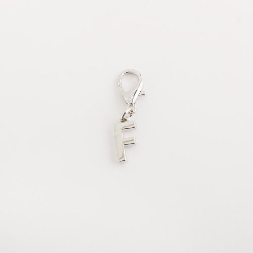 Letter F Charm Plated Initial Pendant with Lobster Clasp
