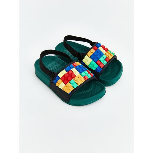 Back Elasticated Boy's Block Patterned Slipper