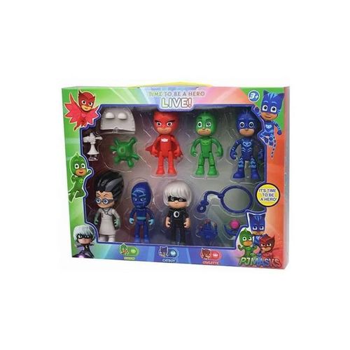PJ Masks Deluxe Action Figure Set with Heroes and Villains for Imaginative Play
