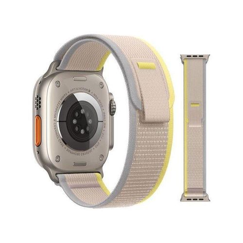 Trail Loop Band Compatible With Apple Watch 46mm, Nylon Sport Replacement Strap Compatible With IWatch Series 10 Gray Yellow
