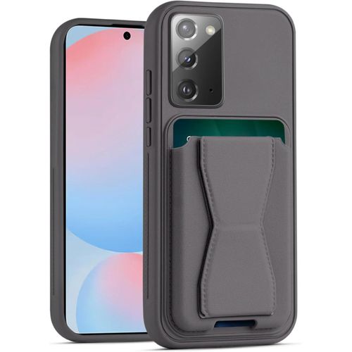 Leather Wallet Case Compatible with Samsung Galaxy Note 20 5G Leather Back Cover With TPU Frame Shockproof Protective Phone Case with Card Holder Stand Lavender Purple