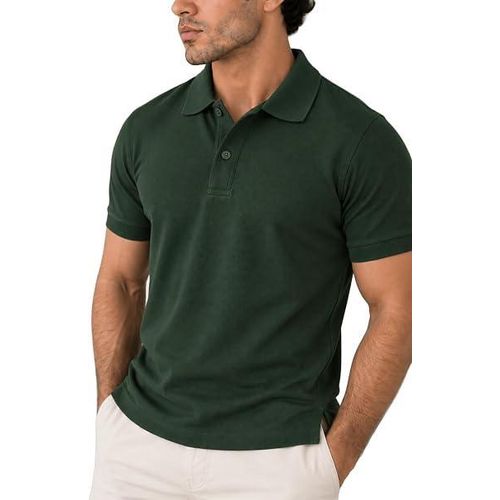 Men’s Polo T-Shirt – 100% Cotton - Classic Piqué Polo Shirts - Short Sleeve with Two-Button Collar, Regular Fit - Casual Top, Soft Cotton - Comfortable Fit for Everyday Style