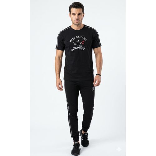 Cotton T-shirt & Jogger Pants - Black