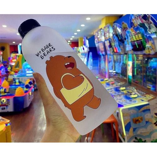 Water Bottle 1000ml (Bears) Leakproof Water Bottle for Work, Gym and Travel (Bunda Brown)