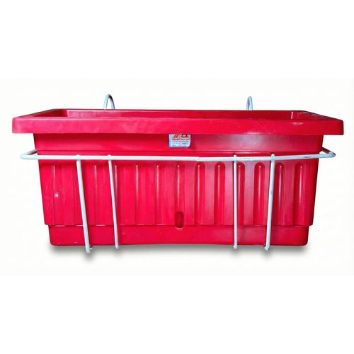 Balcony and garden planter measuring 60cm * 20cm with built-in tray and metal stand for home gardening, vegetables, herbs and ornamental plants - Red