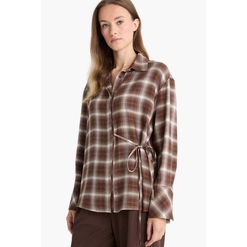 Regular Fit Glittery Plaid Shirt