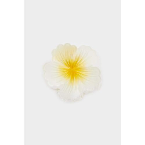 Woman White Lotus Latch Clasp