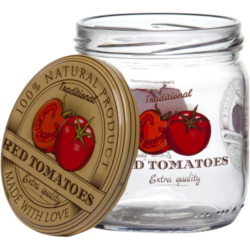 Glass Jar Set With Metal Lid - 4 pcs - 425 cc
