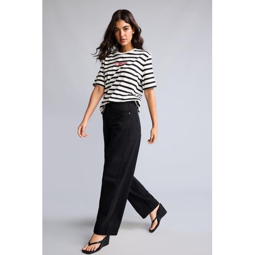 Baggy Fit High-Waisted Standard Length with Pockets Gabardine Trousers