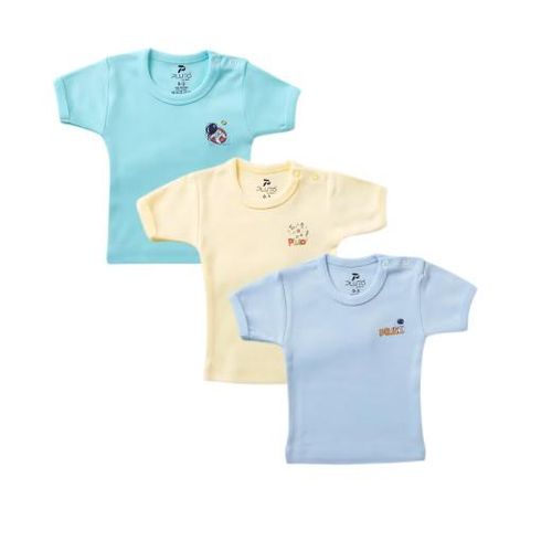 Pack of 4 Cotton Short Sleeve Undershirt for Baby Boy