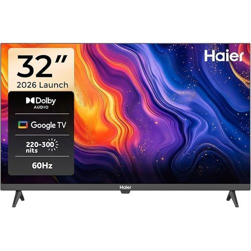 Haier 32 Inch HD Smart Google TV H32K80E – Dolby Audio, Chromecast, Voice Control, Bezel-Less Design
