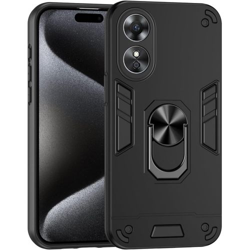Honor X7B Iron Man Full Protection Case with Camera Lens Protection & Movable Metal Ring Stand - Black