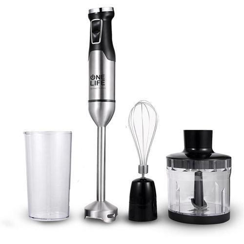 Hand Blender HB1500SI -1500W 5 Speed Stainless Bearing 4 Blades + 600ml Bowl + Choper 500ml + Stainless Steel Whisk