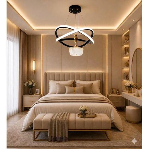 LED chandelier with circles