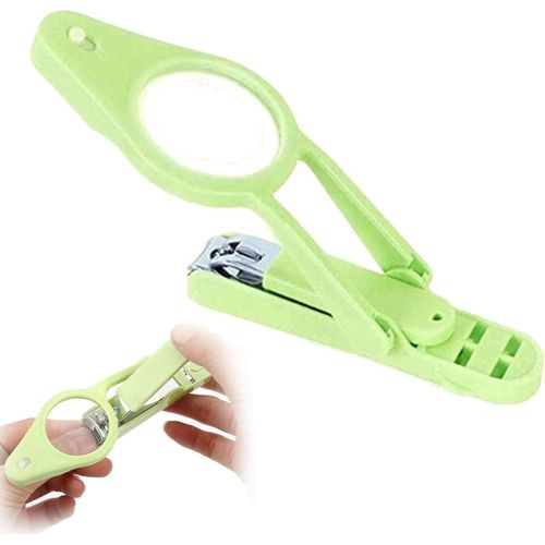 Professional Stainless Steel Nail Clippers with Magnifying Glass Folding LED Light Multifunctional Portable Splash-Proof Nail Clippers