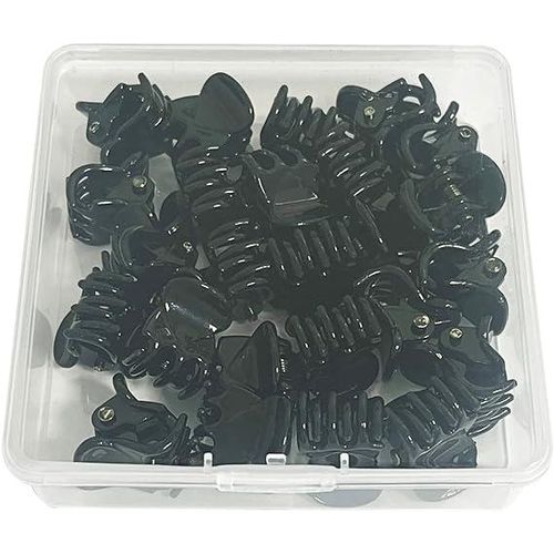 12 Pcs Black Plastic Mini Hair Claw Clips for Women and Girls