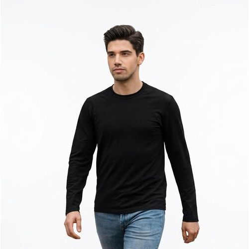 Men's Pure Cotton Long Sleeve Crew Neck T-Shirt