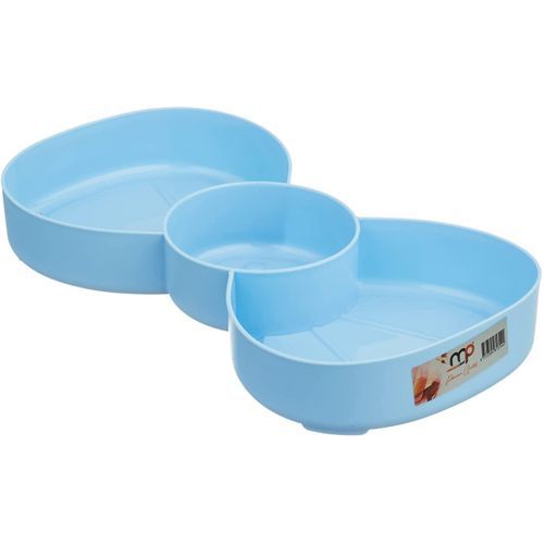 A Plate Nuts Snack 3 Eyes Plastic Bowls Blue