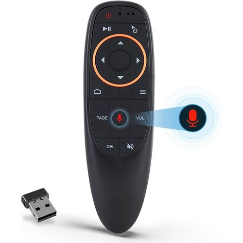 Voice Remote Control, G10 Air Mouse 2.4G Fly Mouse 6 Axis Gyroscope Sensing Mini Wireless Keyboard for Android TV Box Windows PC, USB Receiver Universal Mini Keyboard Combo Without Backlit