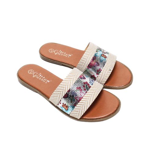 سليبرز حريمي من جليتر - أبيض