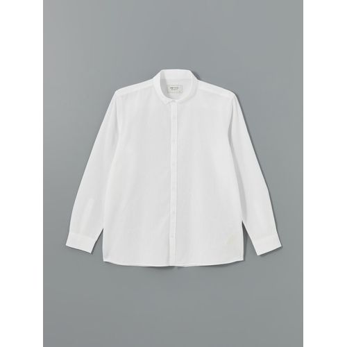 Slim Fit Long Sleeve Linen Blend Men's Shirt