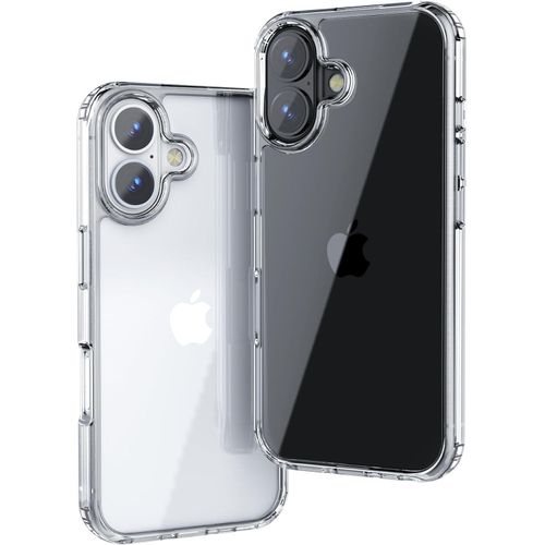 for iPhone 16 Plus Slim Case Clear, (PC + TPU Hybrid)(Military Grade Drop Protection)(Anti-Yellowing) Anti-Slip Screen Camera Protection, Shockproof Silicone Hard Cover, Transparent Case