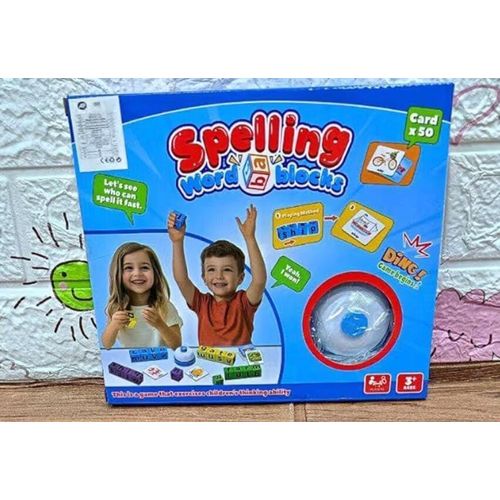 Optional Word Cube Game, an interactive letter-matching game, includes 50 cards, 20 building blocks, and a bell for all games.