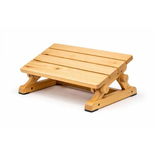 Adjustable Wooden Footrest Ergonomic Design with Multiple Angles Natural Solid Wood Comfort for Office Work