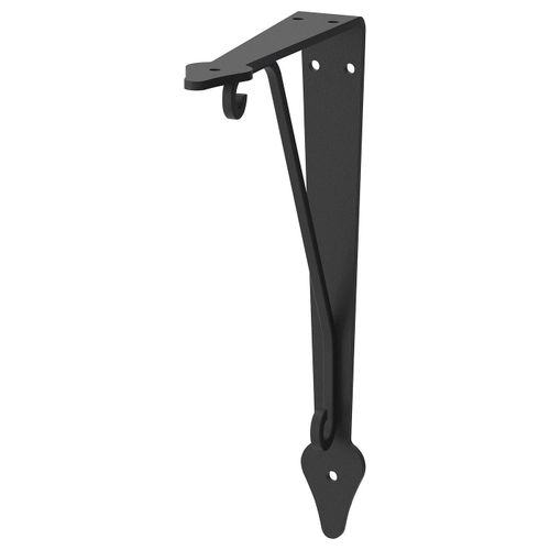 Bracket Black metal KROKSHULT wall bracket, reversible, fits 20-30 cm deep shelves, triangular shape, modern design.