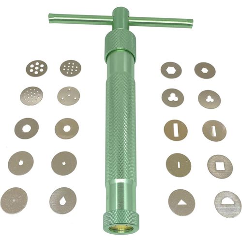 Stainless Steel Clay Extruders Sugar Paste Extruder Cake Fondant Decorating Tool Set (Green)