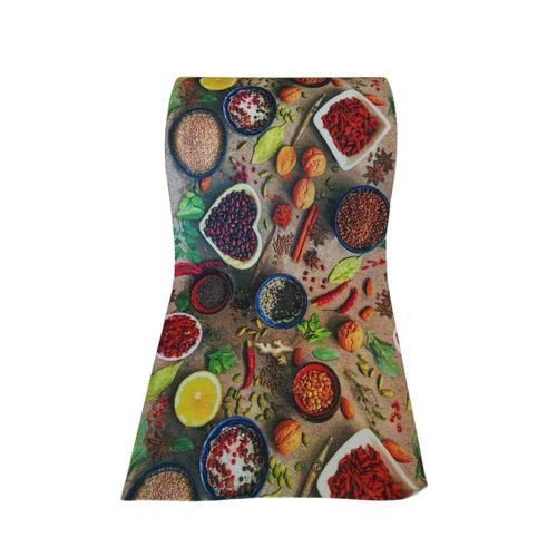 Kitchen Carpet Runner – Spice-Themed Design – Colorful Modern Look – Water, Dust & Stain Resistant – Anti-Slip Backing
